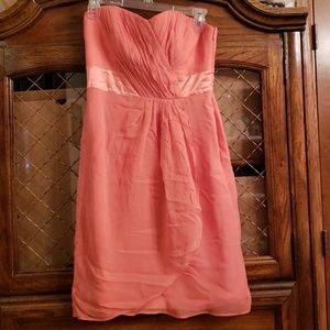 Coast peach-color silk strapless dress